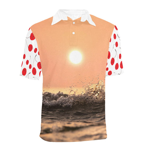 Men's All Over Print Polo Shirt (T55)